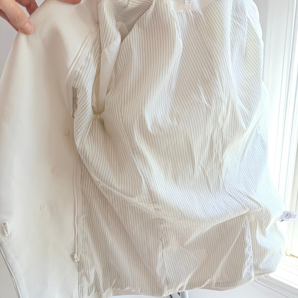 Veronica Beard Jack Riding Jacket 6 Preppy White Gold Button Blazer Coat - Picture 10 of 13